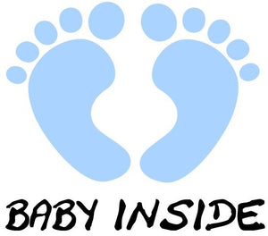 Tatouage temporaire pour femme enceinte "baby inside" bleu