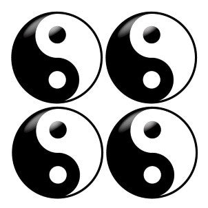 4 tatouages temporaires symboles yin yang