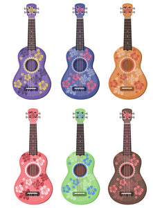 6 tatouages temporaires ukulele