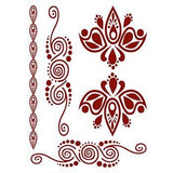 Planche de tatouages éphémères Henna Fleurs 15cm