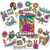 Peace, love and tattoos temporary tattoo pack 11cm