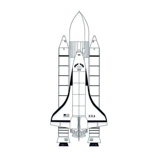 Tatouage éphémère fusée de l'espace 13cm