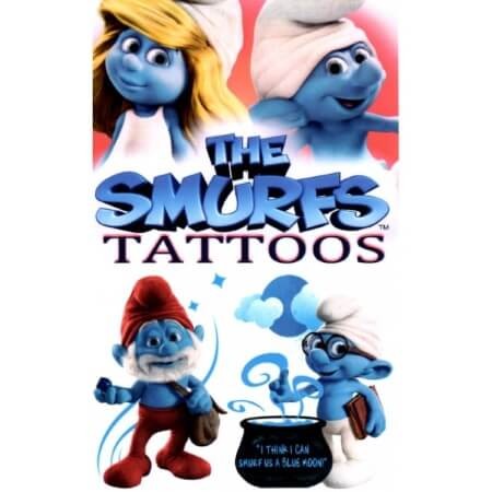 Smurfs temporary tattoo pack 10cm