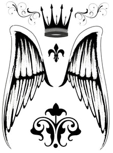 Grand tatouage temporaire ailes d'ange