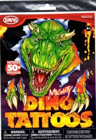 Grande pochette de 50 tattoos dinosaures