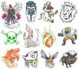 Pochette de tatouages temporaires phosphorescents animaux