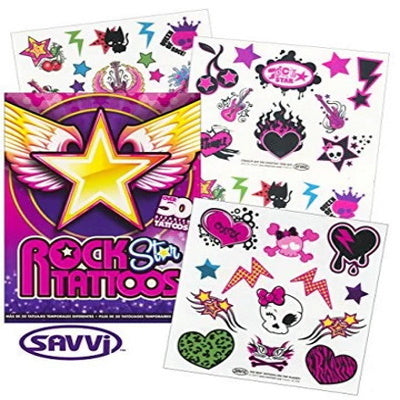 Pochettes de tatouages temporaires pour les fêtes, anniversaires et vacances