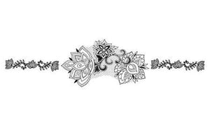 5 tatouages sternum Underboob fleurs et dentelle Tattoo 5cm