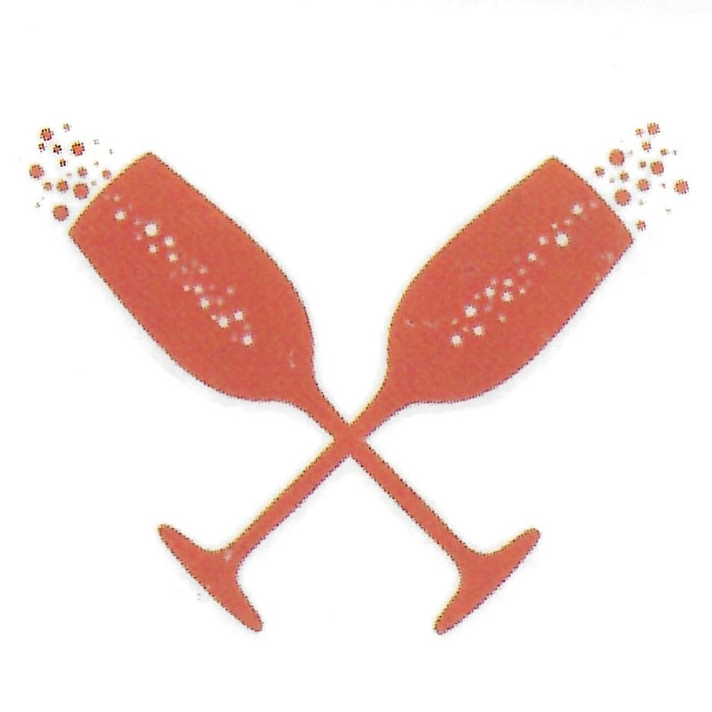 5 tatouages éphémères coupes de champagne 4cm Tattoo Sticker Tattoo