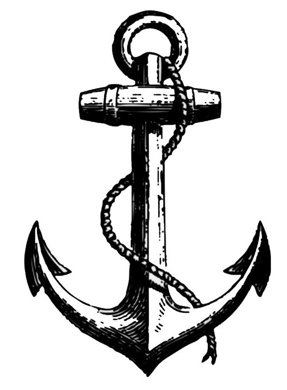 3 marine anchors temporary tattoos 8cm