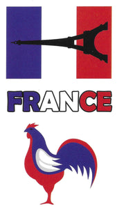 Planche de tatouages JO 2024 Coq français 10cm