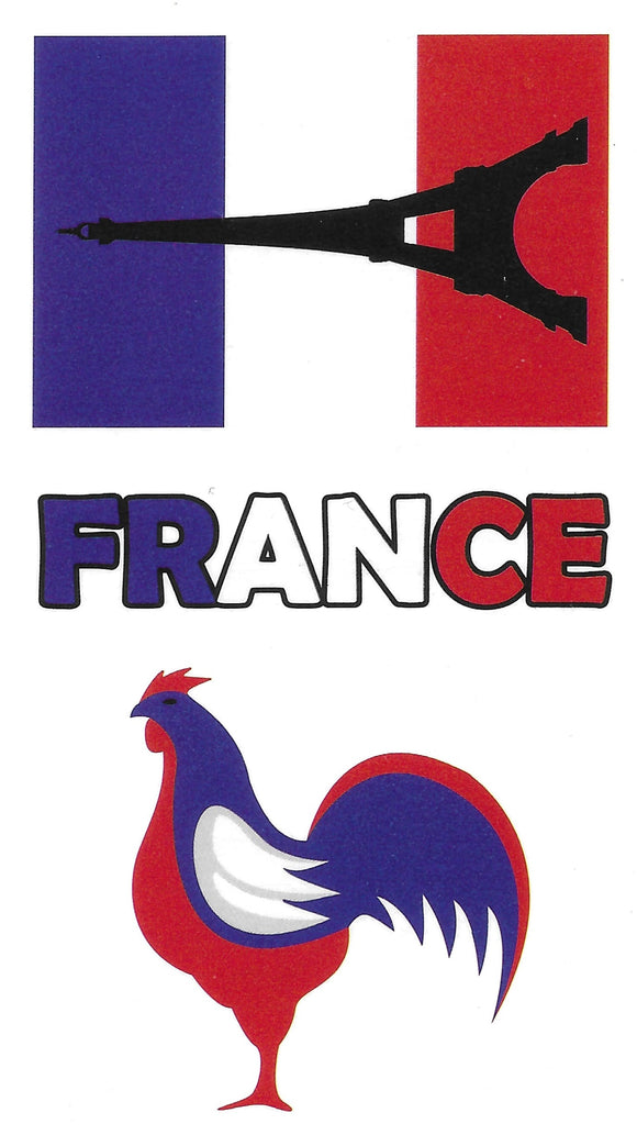 Planche de tatouages JO 2024 Coq français 10cm