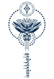 Tatouage jagua semi permanent fleur de lotus 16cm