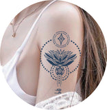 Tatouage jagua semi permanent fleur de lotus 16cm
