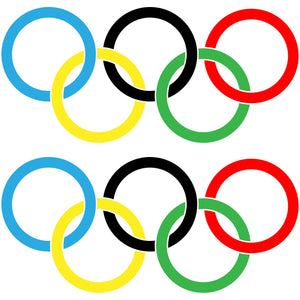 Planche de 2 tatouages temporaires anneaux olympiques