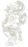 tatouage 2 semaines fleurs et serpent
