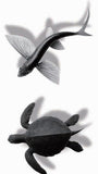 tatouage 3D poisson volant et tortue