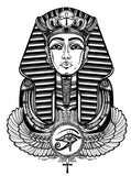 Grand tatouage semi permanent représentant un pharaon egyptien