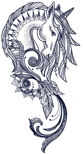 tatouage jagua licorne