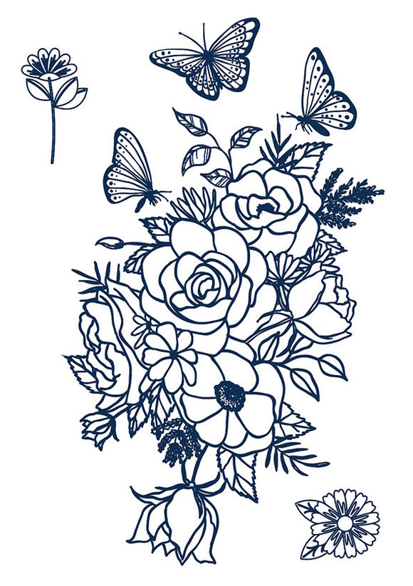 tatouage jagua semi permanent fleurs et papillons