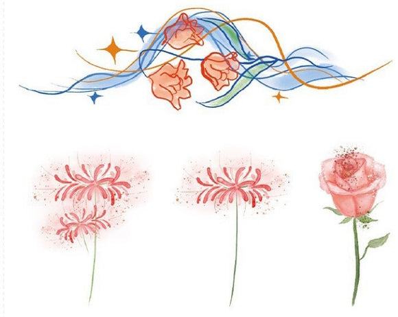 tatouage sans eau fleurs