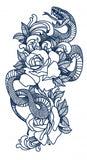 tatouage temporaire jagua fleurs et serpent