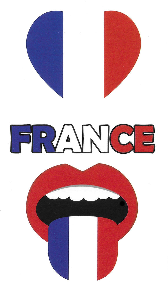 Planche de tatouages temporaires drapeaux français