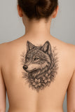 Grand tatouage éphémère loup des forêts 21cm