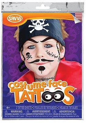 Grande pochette de tatouages masques pirates