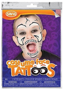 POchette de tatouages temporaires pour un maquillage squelette