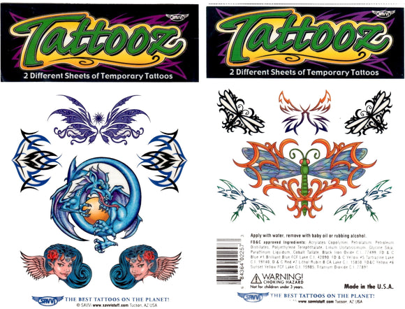 Pochette de tatouages fées