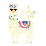 "I llama you" gold temporary tattoo 6cm