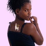 "I llama you" gold temporary tattoo 6cm