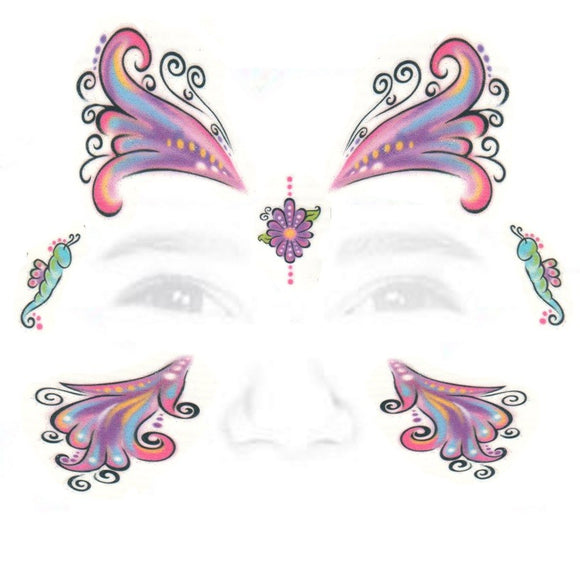 Small temporary tattoo pack butterfly disguise 9cm
