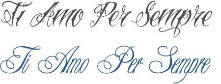 Tatouage éphémère message : ti amo per sempre, je t'aime pour toujours