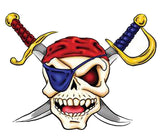 Pirtae skull temporary tattoo 5cm