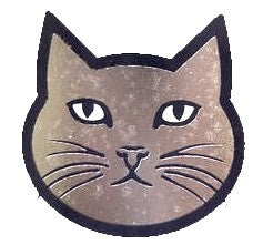 Grey metal cat temporary tattoo 5cm