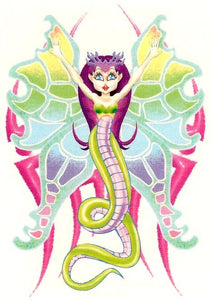 Dragon fairies butterly fairy temporary tattoo 9cm