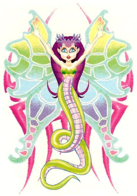 Tatouage éphémère fée papillon Dragon fairies tattoos 9cm
