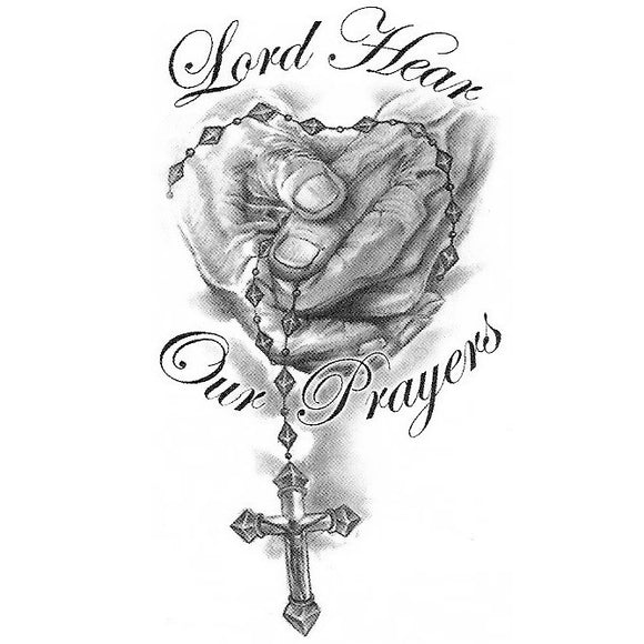 Tatouage éphémère Lord Hear our Prayers