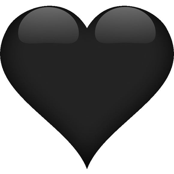 3D black heart temporary tattoo 6cm