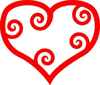 Red maori tribal heart temporary tattoo 5cm