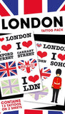Pack of letterings and symbols London fake tattoos