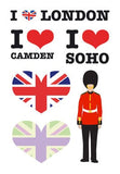 Pack of letterings and symbols London fake tattoos