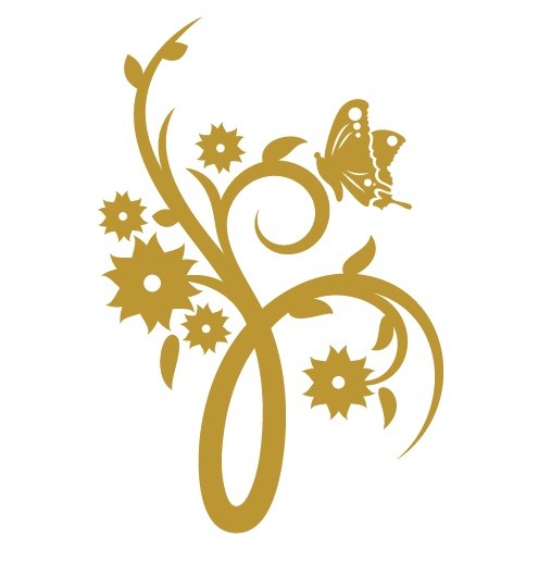 Tatouage floral doré