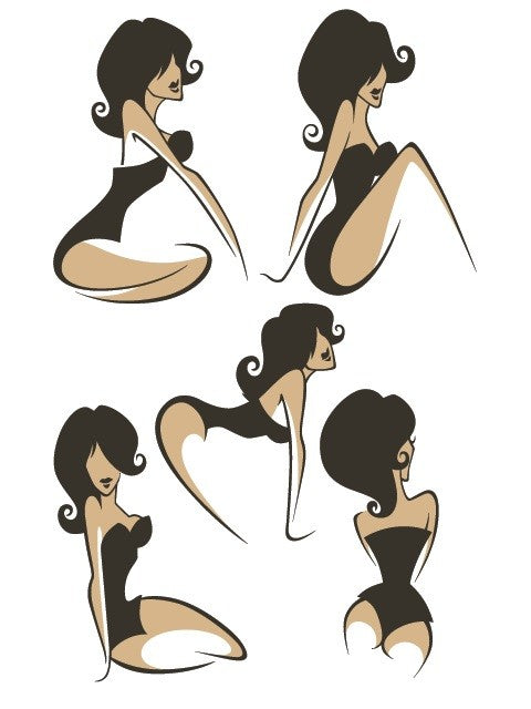 Planche de tatouages temporaires pin up
