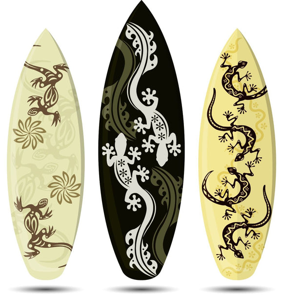 Planche de 3 tatouages planches de surf Maori 10 cm