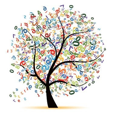 Tatouage temporaire arbre chiffres et lettres