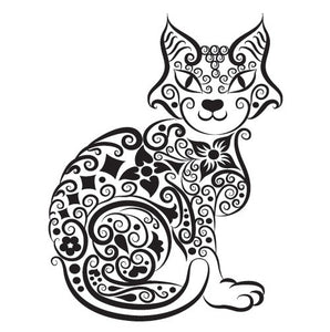 Black cat temporary tattoo 6cm