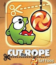 Tatouages temporaires jeu appli cut the rope